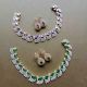 Handmade Brass Metal Jewellery Green Teardrop Necklace Set